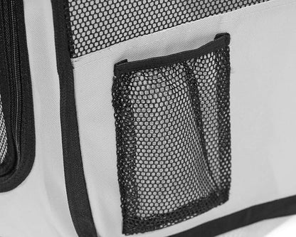Pawer 45”×24” 8-Panel Foldable Pet Playpen, Orange+Grey, Personalize Embroidery Extra Fabric Piece Available, for Cat/Dog/Puppy, 600D Oxford Cloth Portable Indoor & Outdoor Kennel with Carry Bag