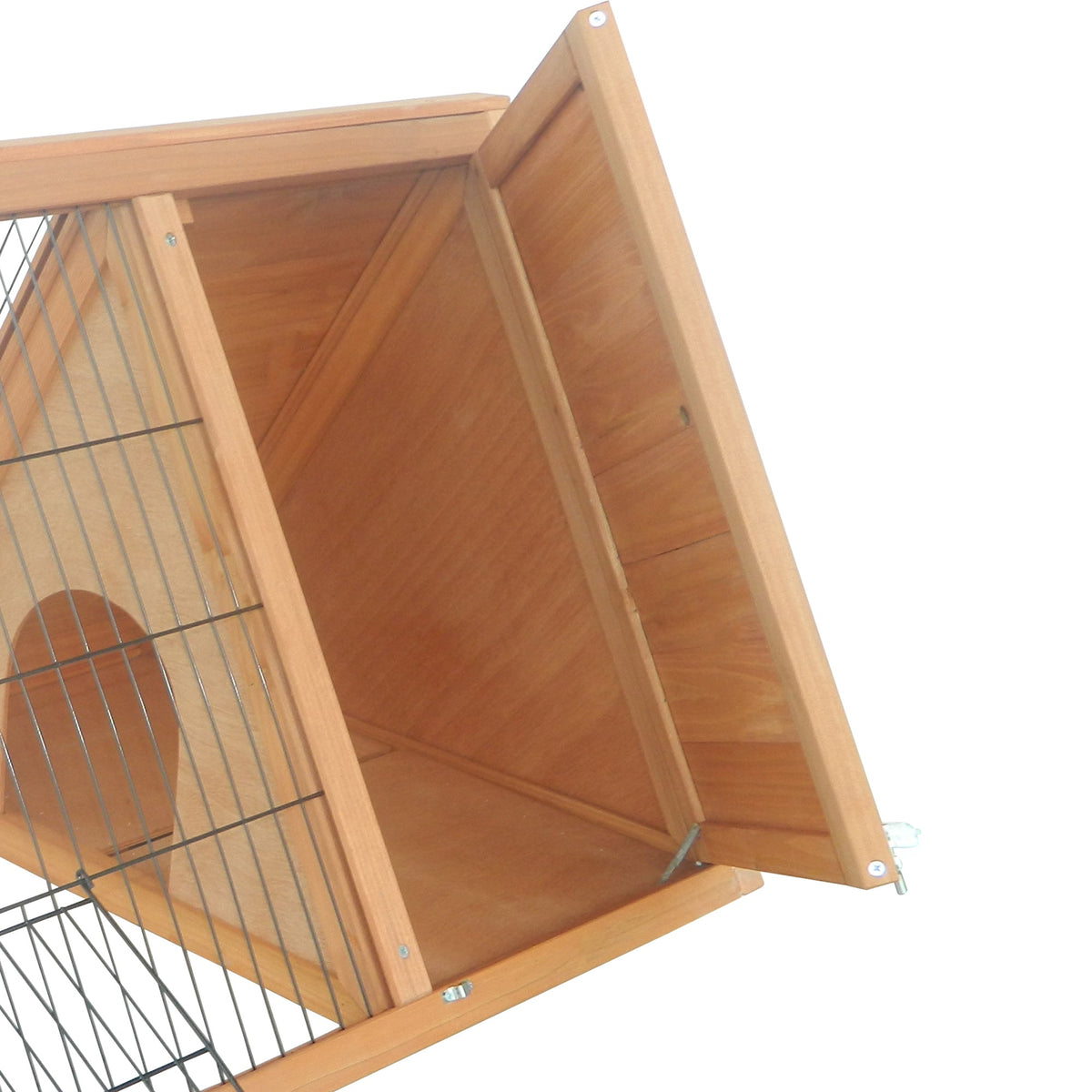 Rabbit Hutch Outdoor, Wooden Chicken Coop with Run, Outdoor Small Animal Cage for Rabbit, Small Duck and Chicken, Brown