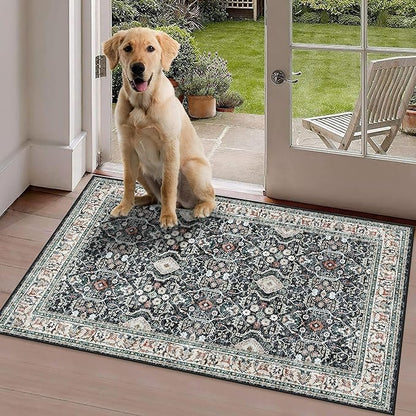 HY HAO YUN LAI Non Slip Runners for Hallways,Washable Hallway Runner Rug,Long Ultra Soft Kitchen Runner Rug,Non Shedding Accent Farmhouse Runner Rugs (Black, 2 X 3)