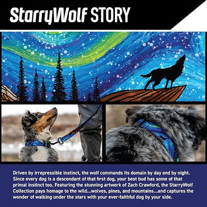 Wolfgang Heavy Duty, Adjustable Dog Collar with Quick Release Nylon Buckle for Walking & Training, StarryWolf Print, Large