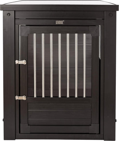 New Age Pet ECOFLEX Dog Crate End Table - Furniture-Style Pet Crate for Crate Trained Dogs - Stainless Steel Tubing & a Latched Closure - 10 Year Manufacturer's Warranty.