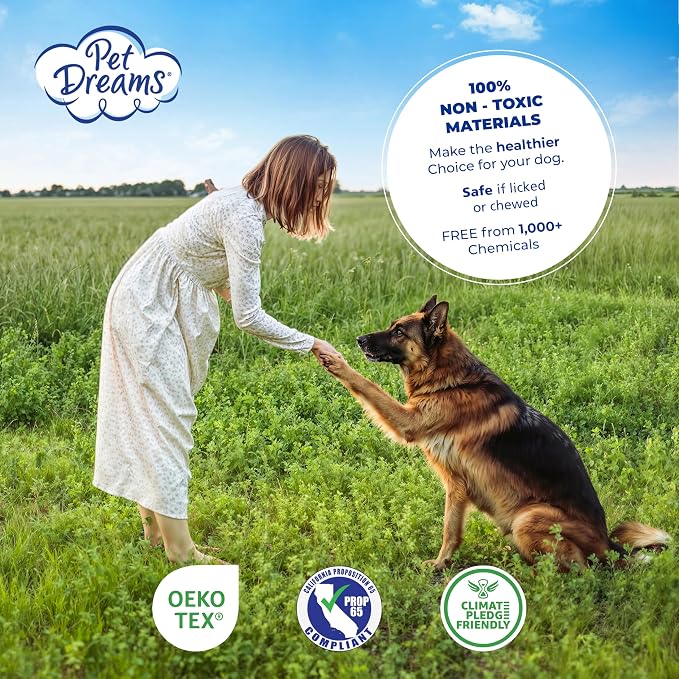 Pet Dreams Dog Crate Pad - Washable Kennel Mat, Crate Pads for Dog Cages, Non-Toxic, Flat Indoor Cat Bed, Fits iCrate 18, 24, 30, 36, 42, 48 Inches (Denim, Medium, 30")