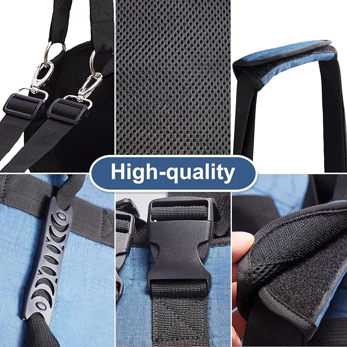 COODEO Dog Carry Sling, Emergency Backpack Pet Legs Support & Rehabilitation Dog Lift Harness for Nail Trimming, Dog Carrier for Senior Dogs Joint Injuries, Arthritis, Up and Down Stairs (L, Blue)