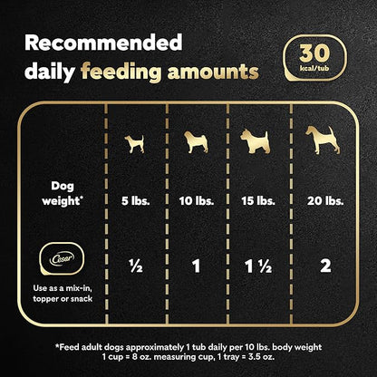 Cesar Simply Crafted Adult Wet Dog Food Meal Topper, Chicken, Sweet Potato, Apple, Barley & Spinach, 1.3oz. (10 Count, Pack of 1)