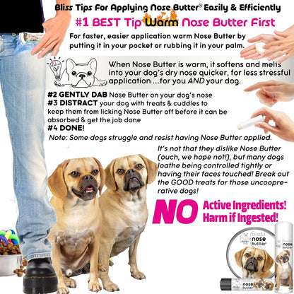 The Blissful Dog Puggle Nose Butter for Dry, Cracked Skin, Lick-Safe Dog Nose Balm with Moisturizing Shea Butter, Almond, Olive, and Essential Oils, Pet Supplies, Uncented, 2 oz.