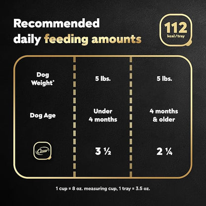 Cesar Puppy Wet Dog Food Classic Loaf in Sauce Chicken & Beef Recipe, 3.5 oz. Easy Peel Trays (24 Count, Pack of 1)