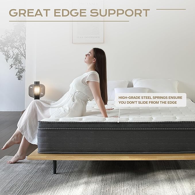 Hybrid Mattress Full Size, 12 Inch Full Soft Mattresses with Hybrid Medium Bed Mattress in a Box Pressure Relief & Supportive, Breathable Fabric