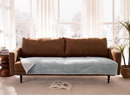 Dual Non-Slip Couch Cover for Dogs Waterproof, Fuzzy Soft Pet Couch Covers for Sofa 3 Cushion, Pet Friendly Soft Dog Bed Covers Sofa Cover Washable (Seagull Gray, 33" x 85" 1 Pack)