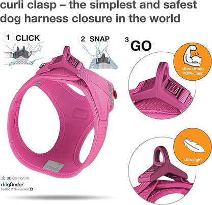 Vest Harness curli Clasp Air-Mesh Fuchsia S