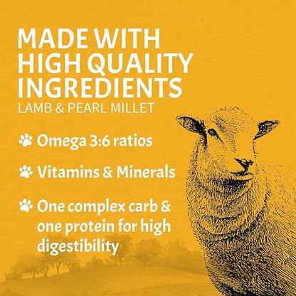 Canine Caviar - Open Meadow: Lamb & Pearl Millet Alkaline Dry Dog Food, Limited Ingredients, Gluten-Free, Based on Science & Research, Veterinary Alternative Diet (22 Pound Bag)