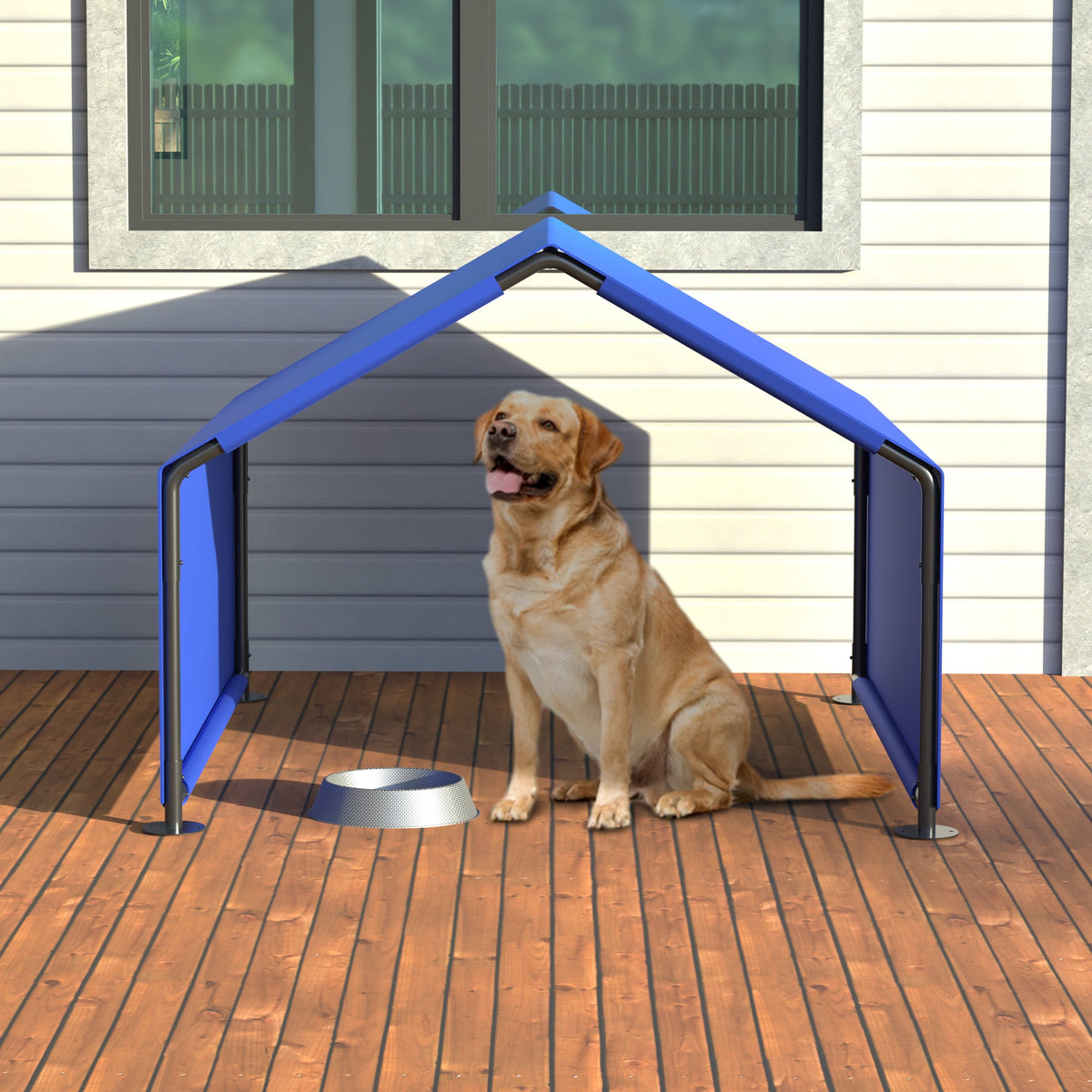Dog Shade Shelter Outdoor Tent for Small Medium Dogs, Waterproof Sun Protection Pet House for Dogs, Small Animals and Livestock, Blue
