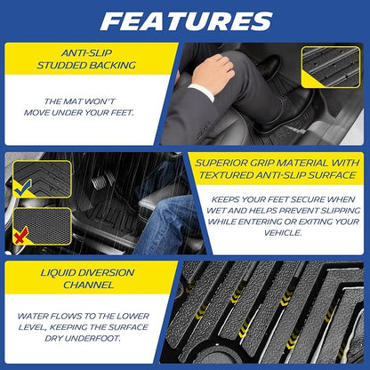 Michelin Vehicle Mats, Premier Series All-Weather TPE Custom Fit Liner for Honda Civic Sedan Hatchback Si (Include Sport) 2022-2026/Acura Integra 2023-2026 Floor Mats(3 Piece), Not Fit Hybrid