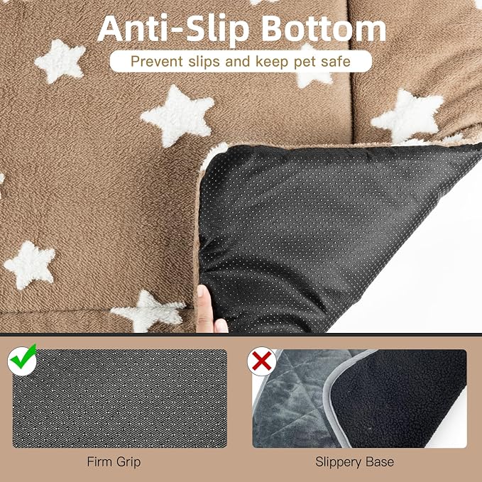 Mora Pets Dog Crate Pad Washable Cat Dog Bed for Crate Flat Pet Kennel Mat | Soft Dog Cat Bed Mat, Puppy Crate Pad for Dog Cage Cozy Sleeping Liner, Cute Pet Pillow Cushion Anti Slip Small Brown 24 x 18