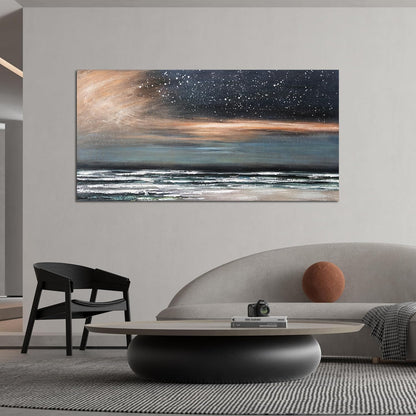 Canvas Wall Art Decor Artwork for Walls Coastal Beach Wall Art Decorations Canvas Modern Art Wall Decor Nature Starry Night Wall Art Prints Art Work for Home Office Kitchen Wall Decor 20"X40"