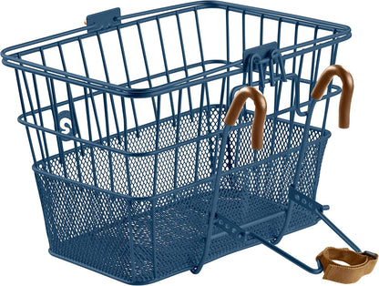 Retrospec Apollo Detachable Front Bike Basket Steel Half-Mesh with Integrated Detachable Hooks and Built-In Handle, Easy Assembly and Portability for Bicycles
