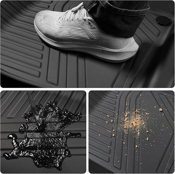 SMABEE 8PCS Full Set of Floor Mats for 2024 2025 2026 Honda Prologue & Chevy Blazer EV All Weather TPE Floor Liners Cargo Liner Backrest Mats Accessories Car Mats Interior Black
