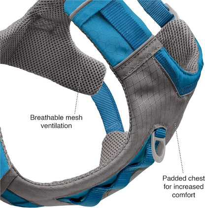 Kurgo Journey Air Dog Harness, Purple, Extra Large | Padded Chest, Ripstop Outer & Breathable Mesh, Back Assist Handle, Rust-Free Aluminum Hardware, Reflective Trim