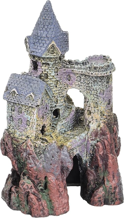 Penn-Plax Age-of-Magic Wizard’s Castle Aquarium Decoration – Safe for Freshwater and Saltwater Fish Tanks – Small
