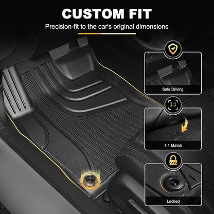 Floor Mats & Cargo Liner Fit for Honda Civic Sedan 2012 2013 2014 2015: AOMSAZTO All Weather TPE Rubber Floor Liners Cargo Mat for Civic Sedan 4 Door Model (Not Coupe), Black