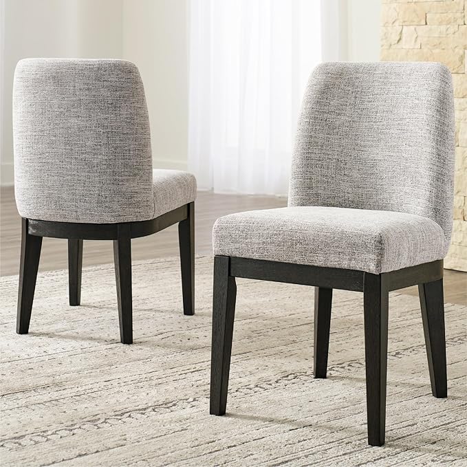 Signature Design by Ashley Burkhaus Traditional Upholstered Dining Chair, Set of 2, Dark Brown