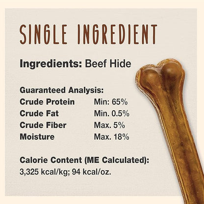 Cadet Premium Grade Pressed Beef Hide Bones 10 Inch, 1 Pack
