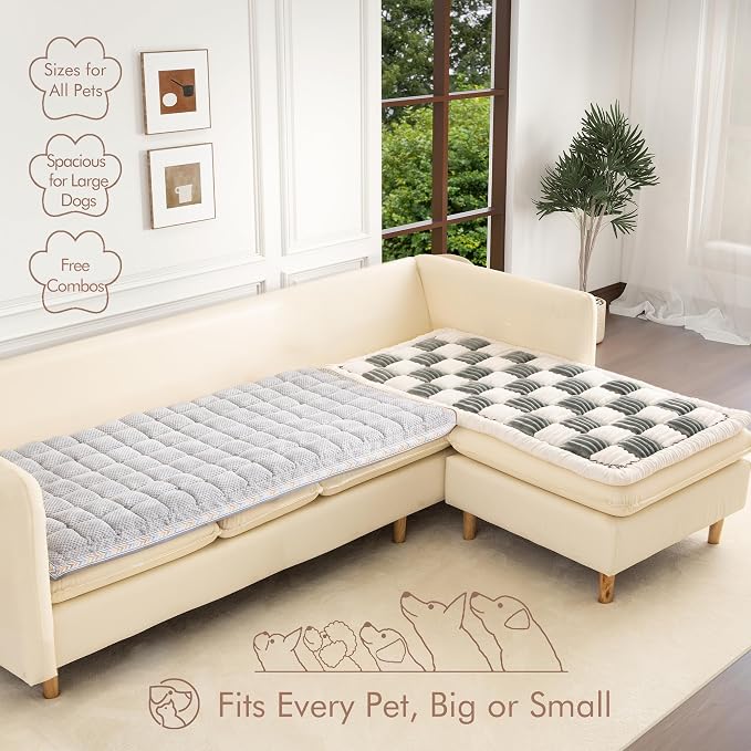Couch Cover for Sofa, Sectional Couch Cover for Dogs, Sofa Cover Washable, Cushion Cover Blanket Pad Bed Mat for Pets, Chenille Furniture Protector, Grey, 27.6x59in