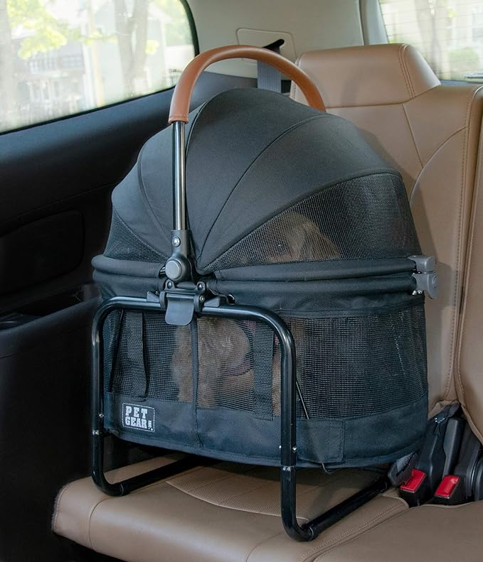 Pet Gear, A Vermont Family Owned Company Since 1936, 3-in-1 Travel System, View 360 Stroller Converts to Carrier and Booster Seat with Easy Click N Go Technology, for Small Dogs & Cats, 4 Colors