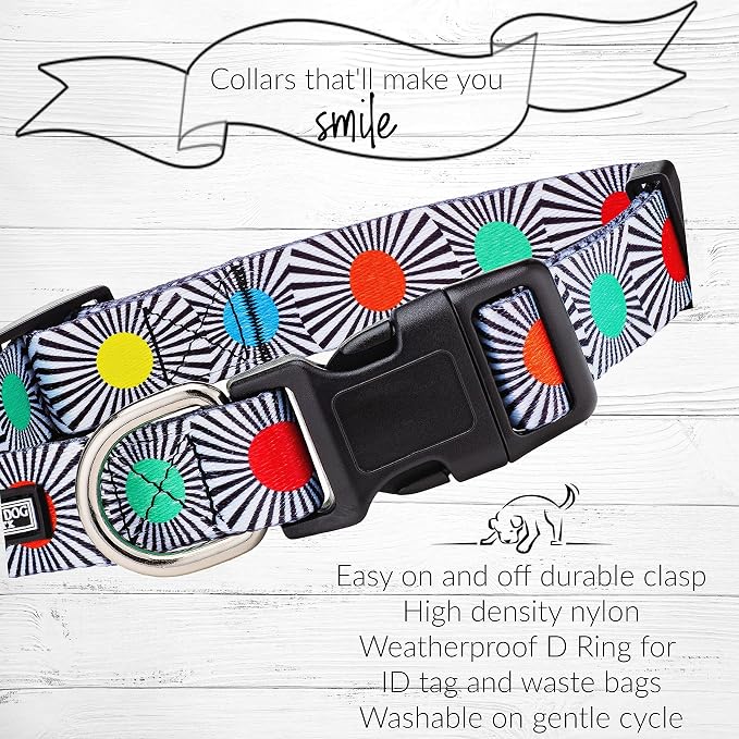 Lucky Love Dog, SOCO Collar - Large, Multicolor, Nylon, Unique Patterns, Adult Dogs, 15-25" Neck Size