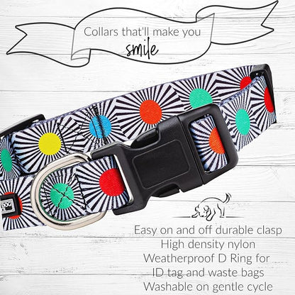 Lucky Love Dog, Adjustable Fun Style Collar and Leash Set for Dogs, Bright Color Matching Dog Collar and Leash - (Medium, SOCO Combo)