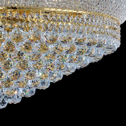 31 - Light Large Empire Crystal Chandelier for High Ceiling Foyer Entryway Staircase Living Room Dining Room Gold Finish