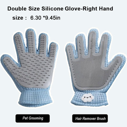 2in1 Double Sided Pet Grooming Glove, Deshedding Massage Brush Mitt For Cats & Dogs, Remove Loose Fur On Pets & Furniture, Easy Clean