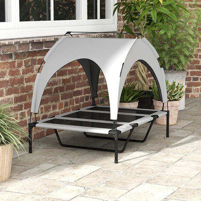 Elevated Dog Bed With Canopy, Raised Outdoor Pet Bed For Camping With Washable Breathable Mesh