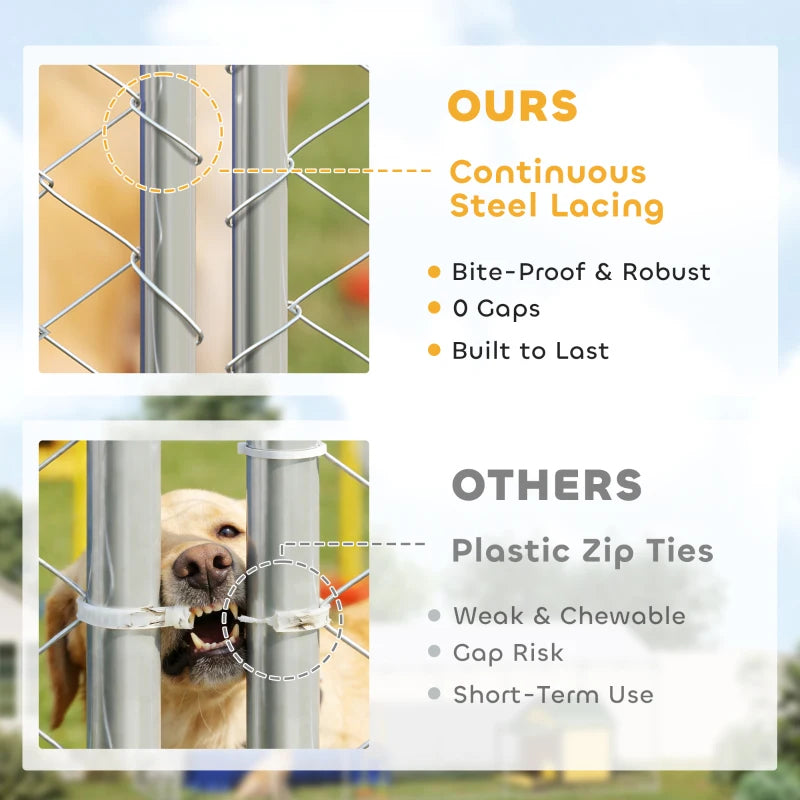Heavy Duty Outdoor Dog Kennel With Waterproof Roof, 2 Secure Latches, Chain Link Dog Run For Backyard, 20' X 15' X 8',Multiple Packages