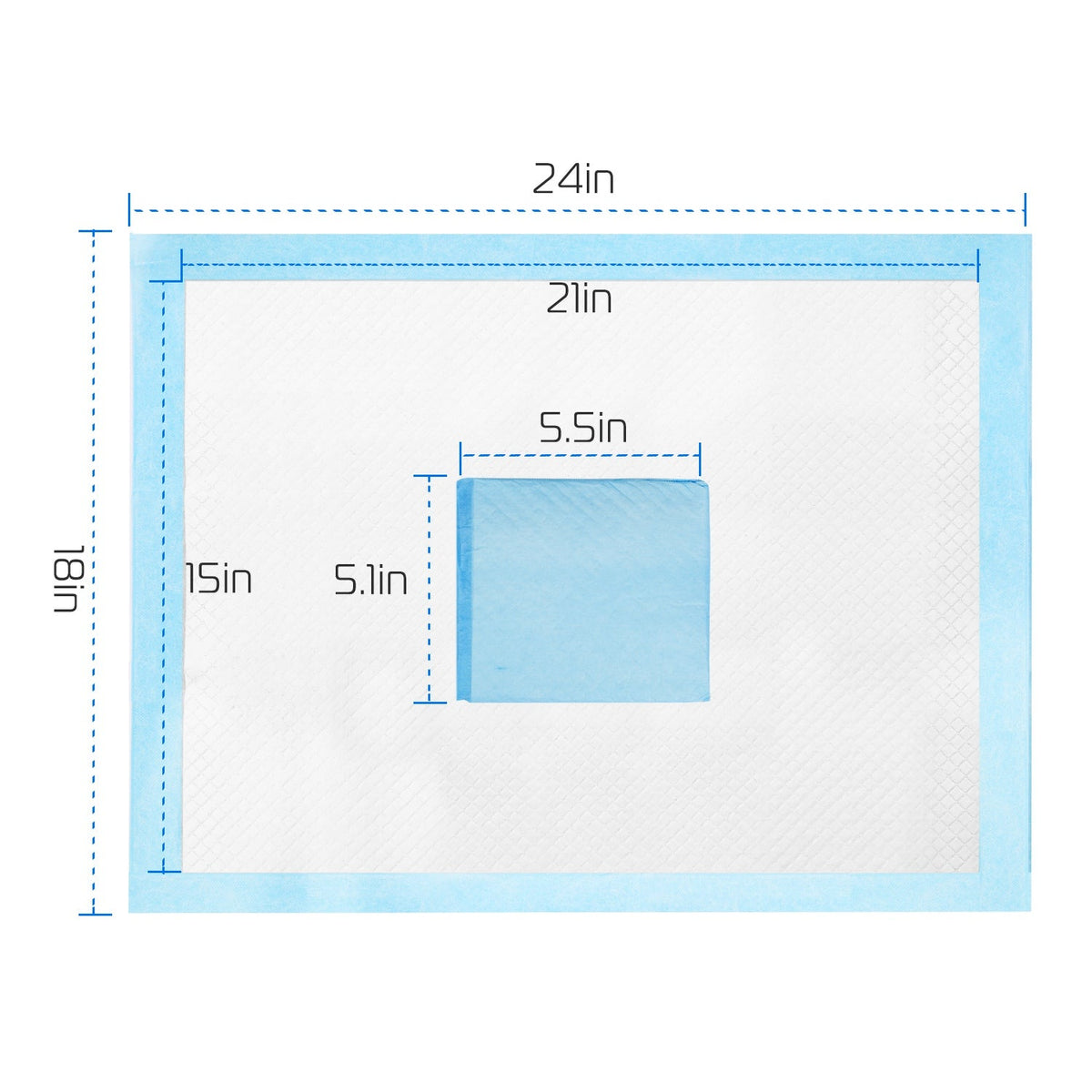 50Pcs Per Set Dog Training Pads Puppy Pee Pads Cat Wee Mats Potty-Train 24in X 18in M