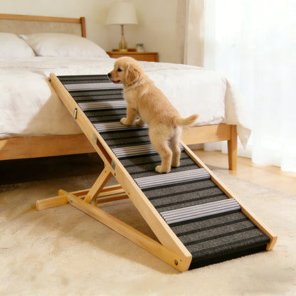 2026 Upgraded Dog Ramp for Couch, Small Dog Ramp for Sofa, 6 Adjustable Height from 14'' to 25", Portable Stable Pet Steps with Non-Slip Pad, Pet Ramps Use for Sofa Couch Stairs