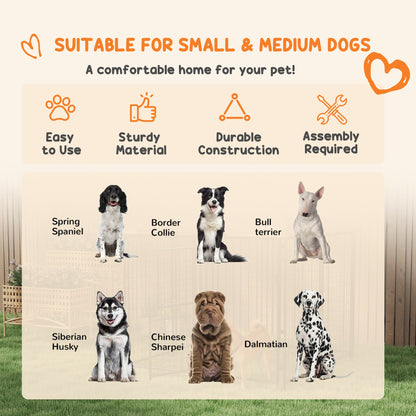 4.6 x 4.6 x 5 Dog Kennel Outdoor with Waterproof Canopy, Large Door