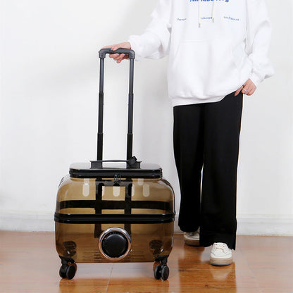 Cat Bag Portable Pet Trolley Bag Space Capsule Transparent Cat Luggage