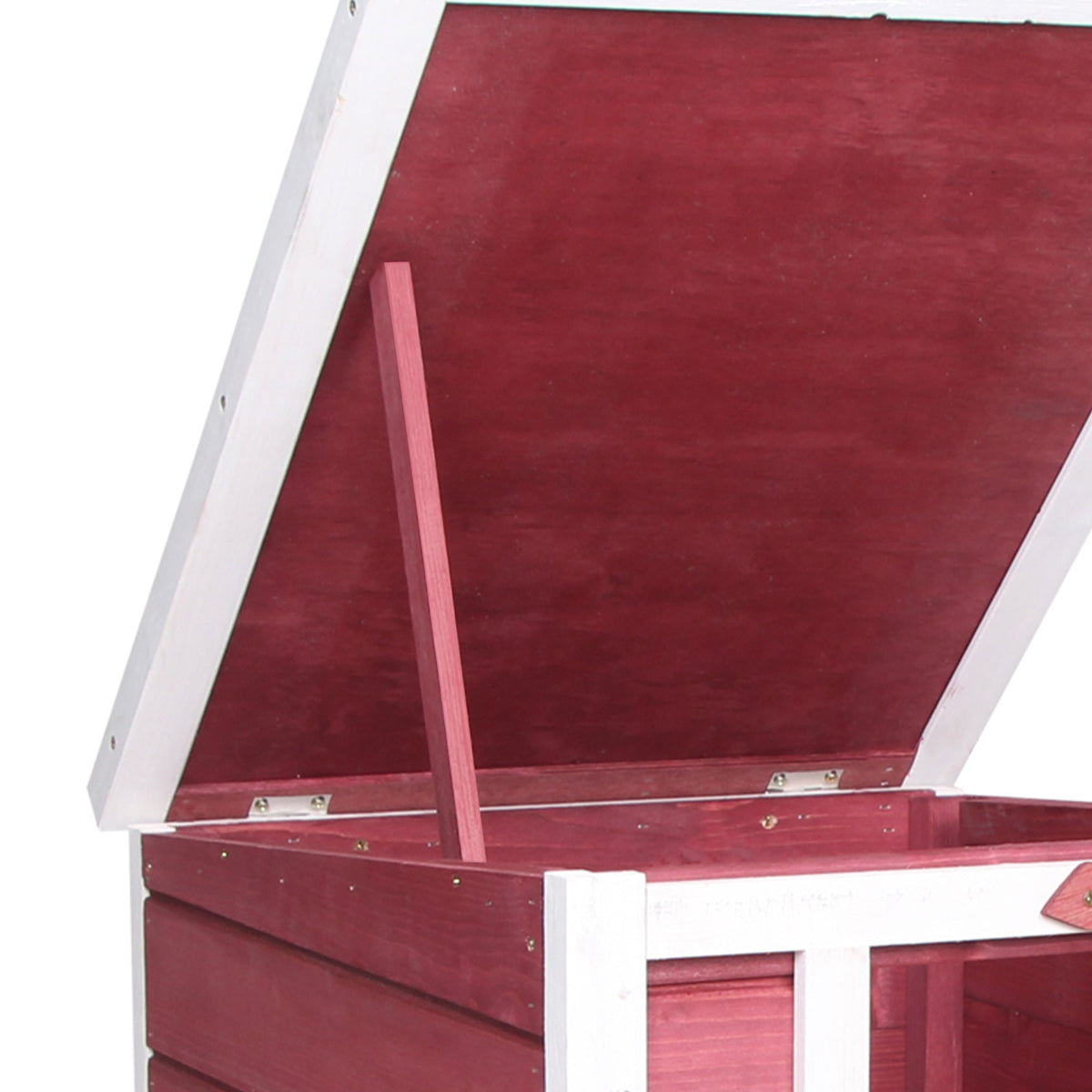 Small Wooden Rabbit Hutch Bunny Cage Guinea Pig Cage Duck House Dog House with Openable & Waterproof Roof, for Rabbits, Chickens, Ducks, Red