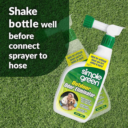 Simple Green Outdoor Odor Eliminator for Pets, Dogs, 1 gallon Refill - Ideal for Artificial Lawns & Patio, Milky White (Pack of 2)