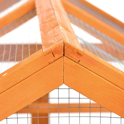 Wooden Chicken Run, Combinable Design with Perches, 4.6 x 2.8, Orange