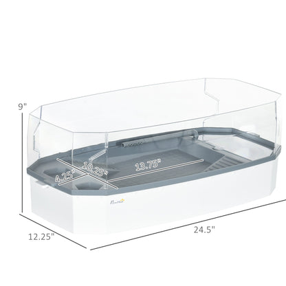 Turtle Tank Kit, Turtle Aquarium with Basking Platform, Water Pump, Filter Layer Design, Full View Visually Reptile Habitat, Easy to Clean and Change Water, Multi Functional Area