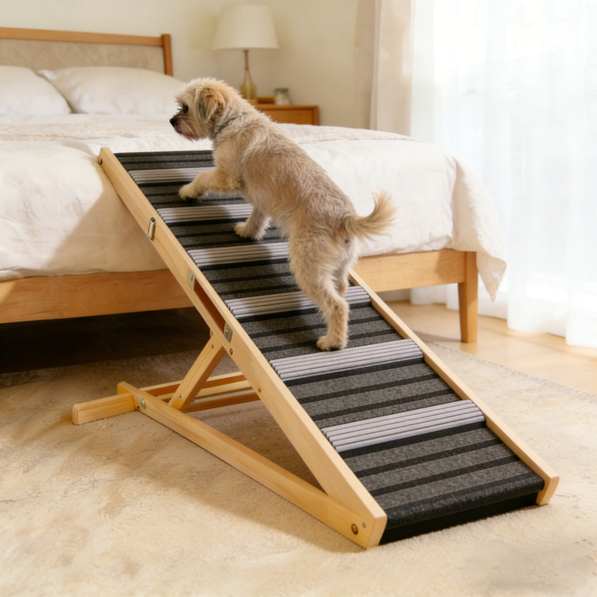 2026 Upgraded Dog Ramp for Couch, Small Dog Ramp for Sofa, 6 Adjustable Height from 14'' to 25", Portable Stable Pet Steps with Non-Slip Pad, Pet Ramps Use for Sofa Couch Stairs