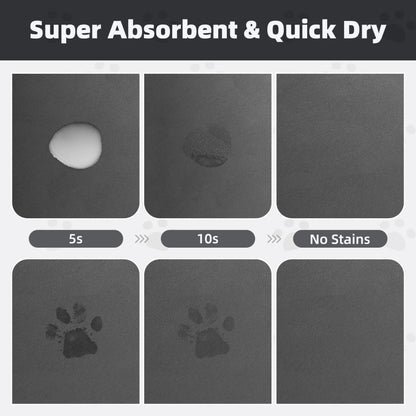 Pet Feeding Mat-Absorbent Dog Mat For Food And Water Bowl No Stains Easy Clean Dog Food Mat-Quick Dry Water Dispenser Puppy Supplies Accessories