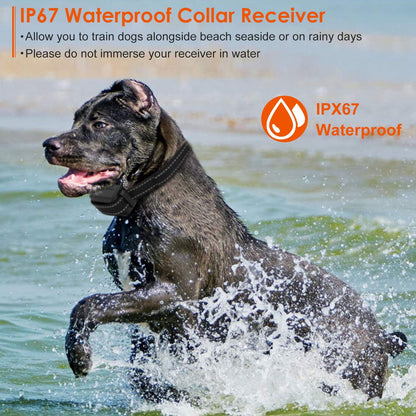 Train Collar OR Receiver Only Options - 3280FT Dog Training Collar IP67 Waterproof Pet Beep Vibration Electric Shock Collar 3 Channels Rechargeable Transmitter Receiver Trainer With Flashlight
