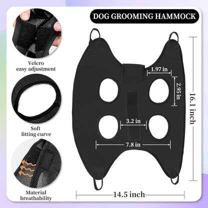 Cat Grooming Hammock Kit For Cats Dogs Up To 12 Lb, Hanging Harness And Sling For Nail Trimming, Includes Clippers Trimmer