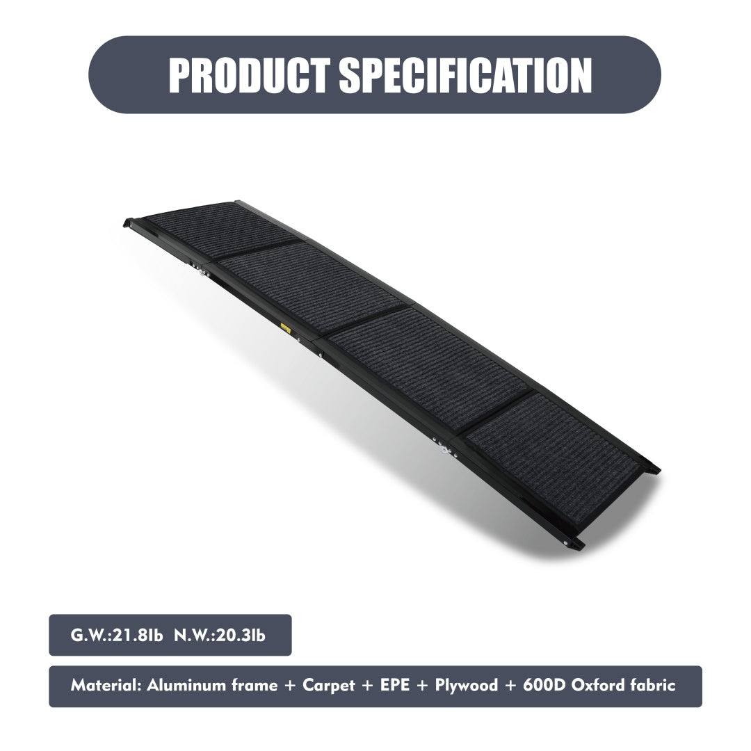 Dog Ramp For Car 71 Long & 19.3 Wide Portable Dog Ramps For Large Dogs With Non-Slip Rug Surface Dog Car Ramp For SUV Car & Truck, Folding Dog Ramp Up To 250LBS