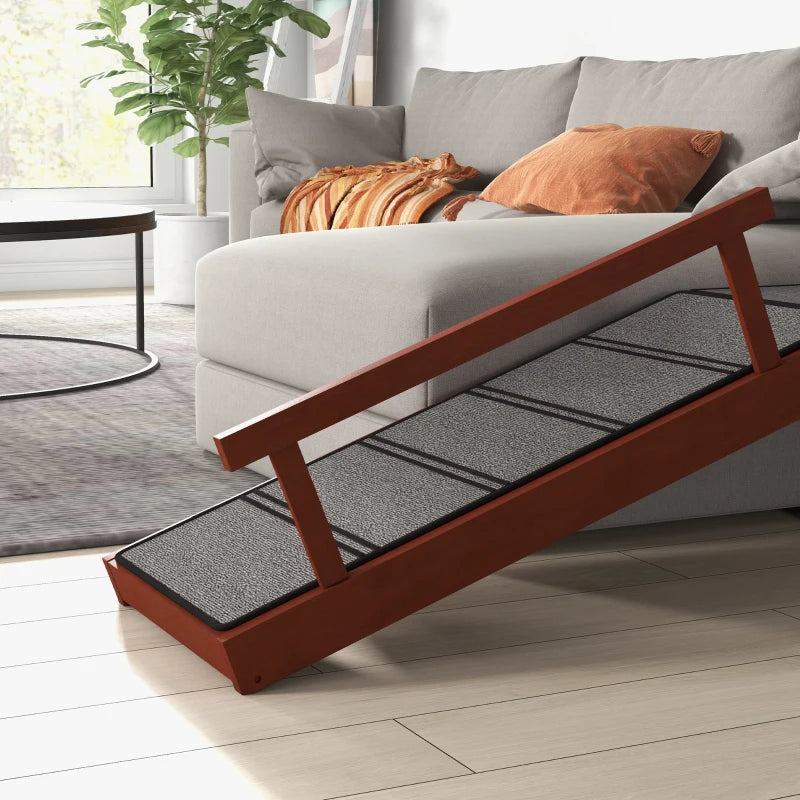 PawHut Wooden Dog Ramp With Removable Guardrails, Non-Slip Surface,