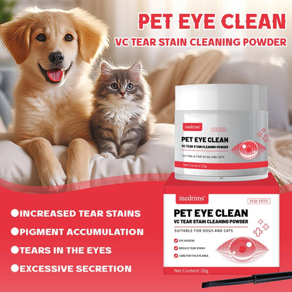Pet Tear Stain Removal Powder - Natural And Gentle Formula, Eye And Fur Care, Tear Stain Removal And Brightening, An Essential Product For Pet Eye Cleaning.