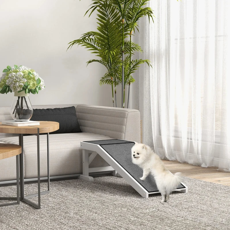 PawHut  Pet Ramp For Dogs & Cats With Non-Slip Carpet, White