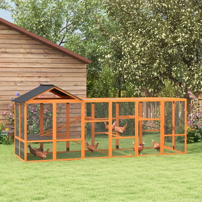 Wooden Chicken Coop Run For 6 -10 Chickens, Hen House Add-On With Storage, Perches,Multiple Packages